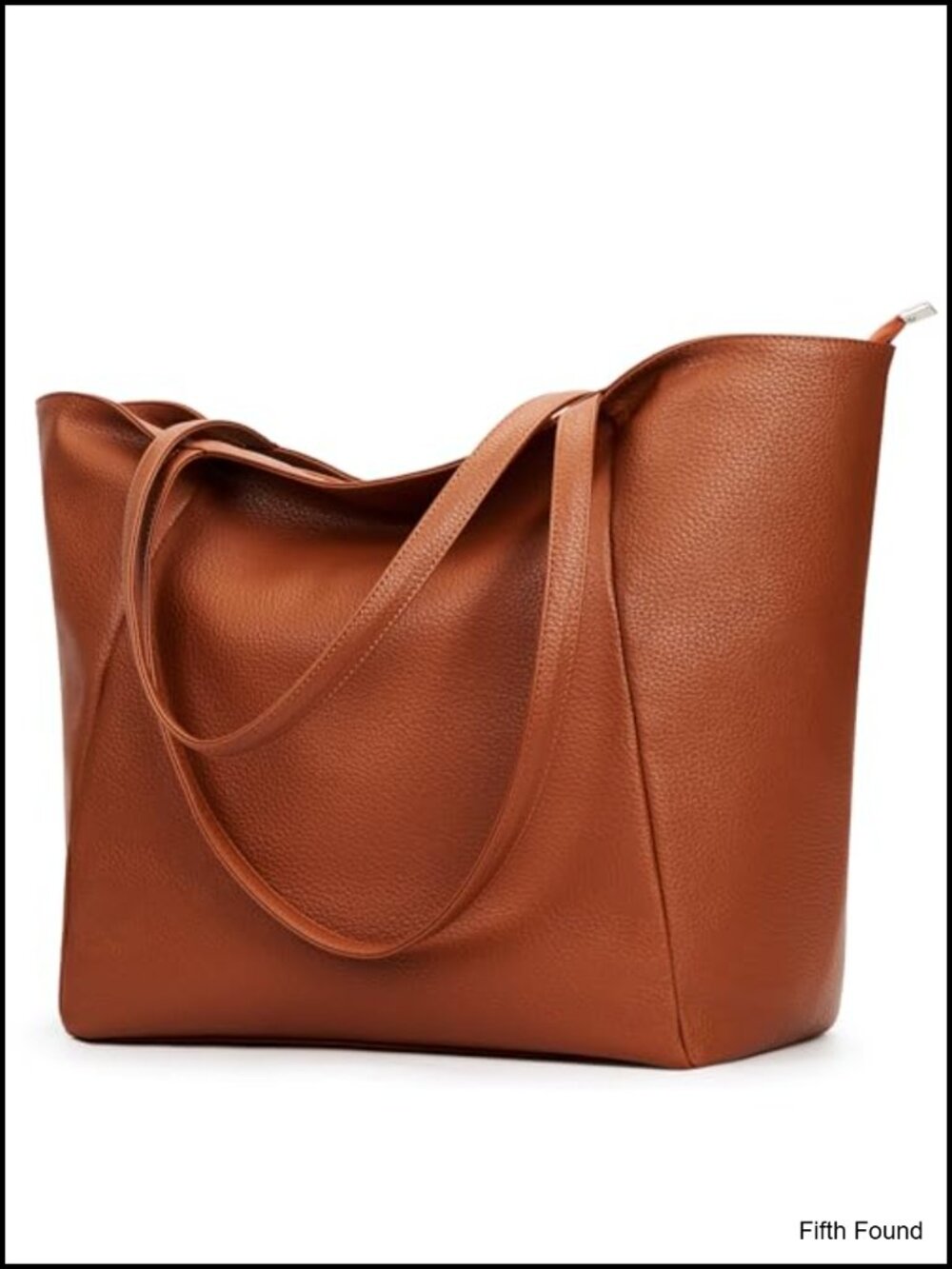 Vegan Leather Large Tote Bag 16L Casual Zipper Work Weekender